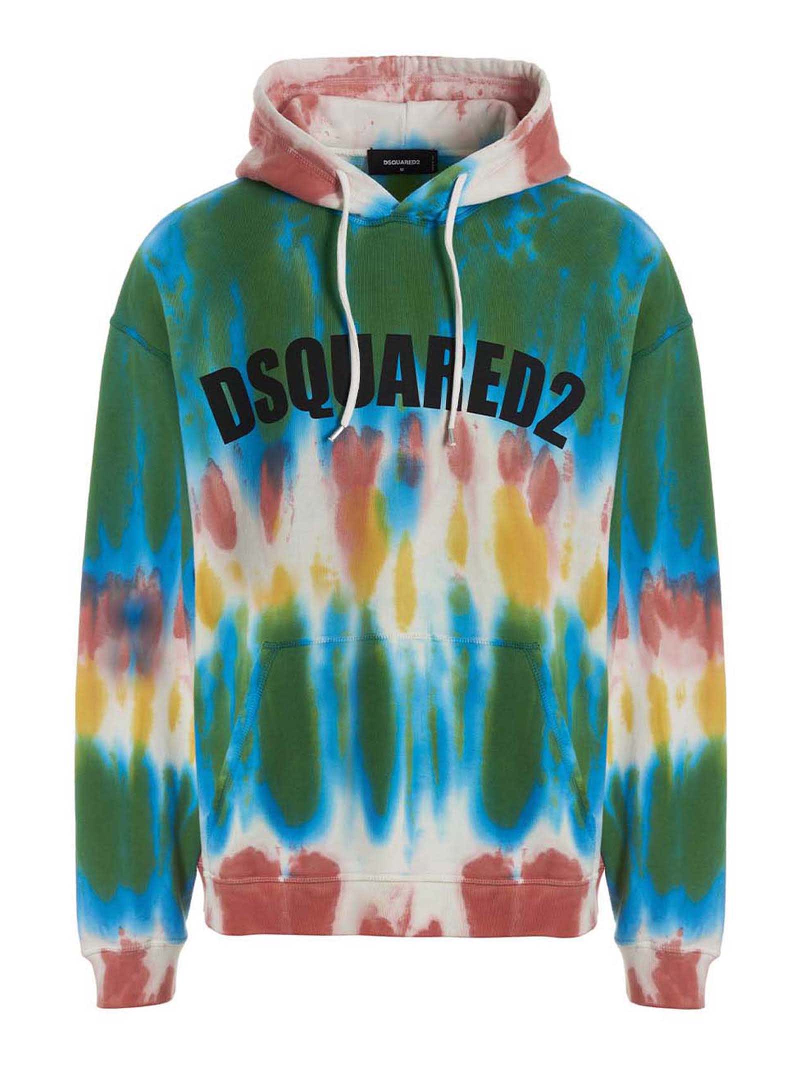 Dsquared2 扎染连帽卫衣（含logo印花）