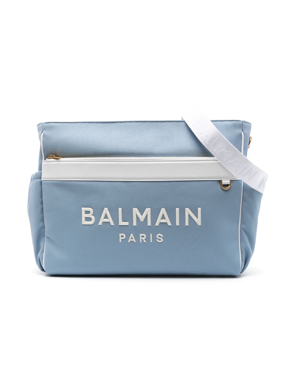 Balmain Kids logo刺绣帆布母婴包 - 蓝色