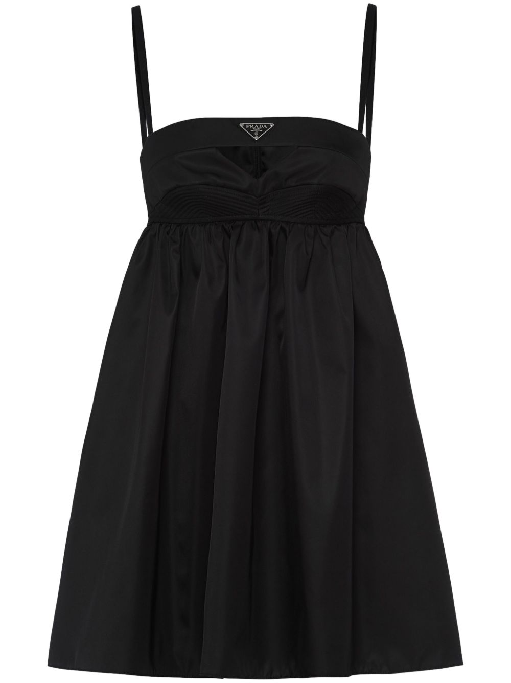 Prada Re-Nylon 三角形logo迷你连衣裙 - 黑色