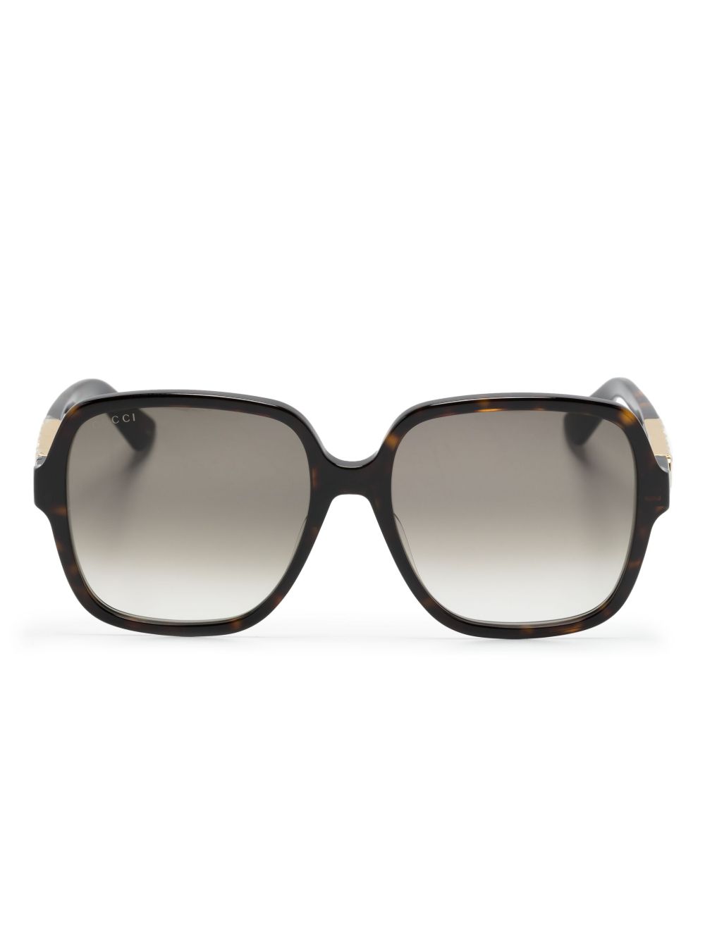 Gucci Eyewear 超大方框太阳眼镜 - 褐色