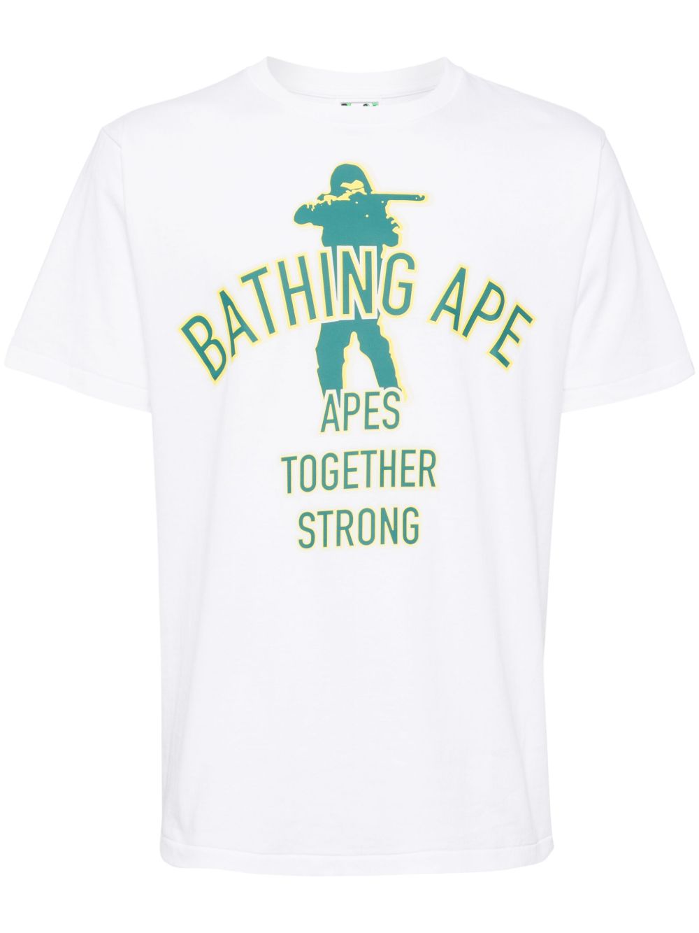 A BATHING APE® logo印花棉T恤 - 白色