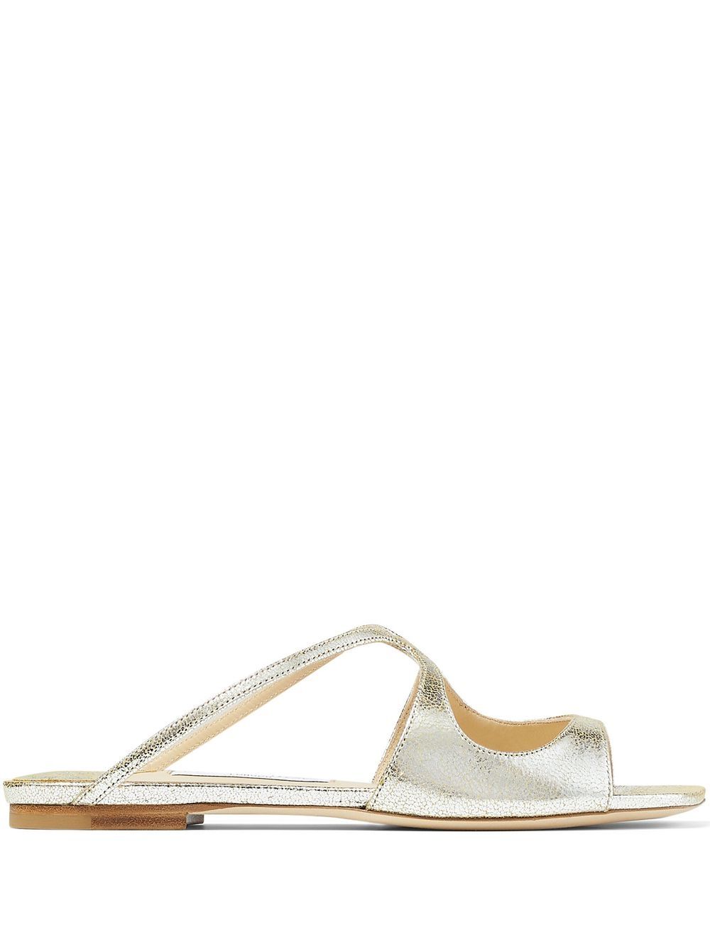 Jimmy Choo Anise 金属感平底穆勒鞋 - 金色