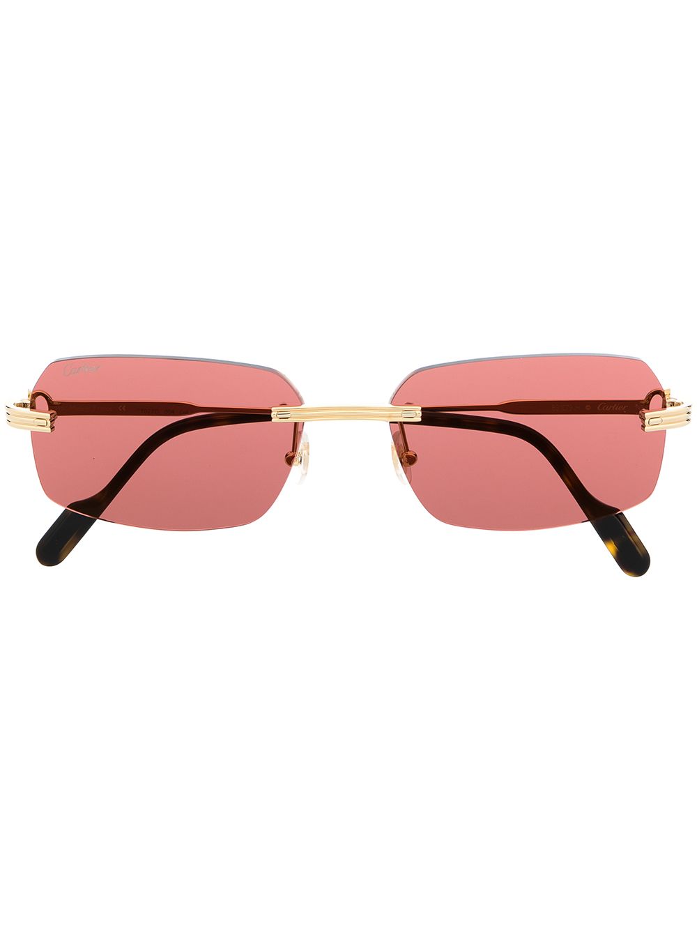 Cartier Eyewear 卡地亚眼镜系列 方形无框太阳眼镜 - 金色