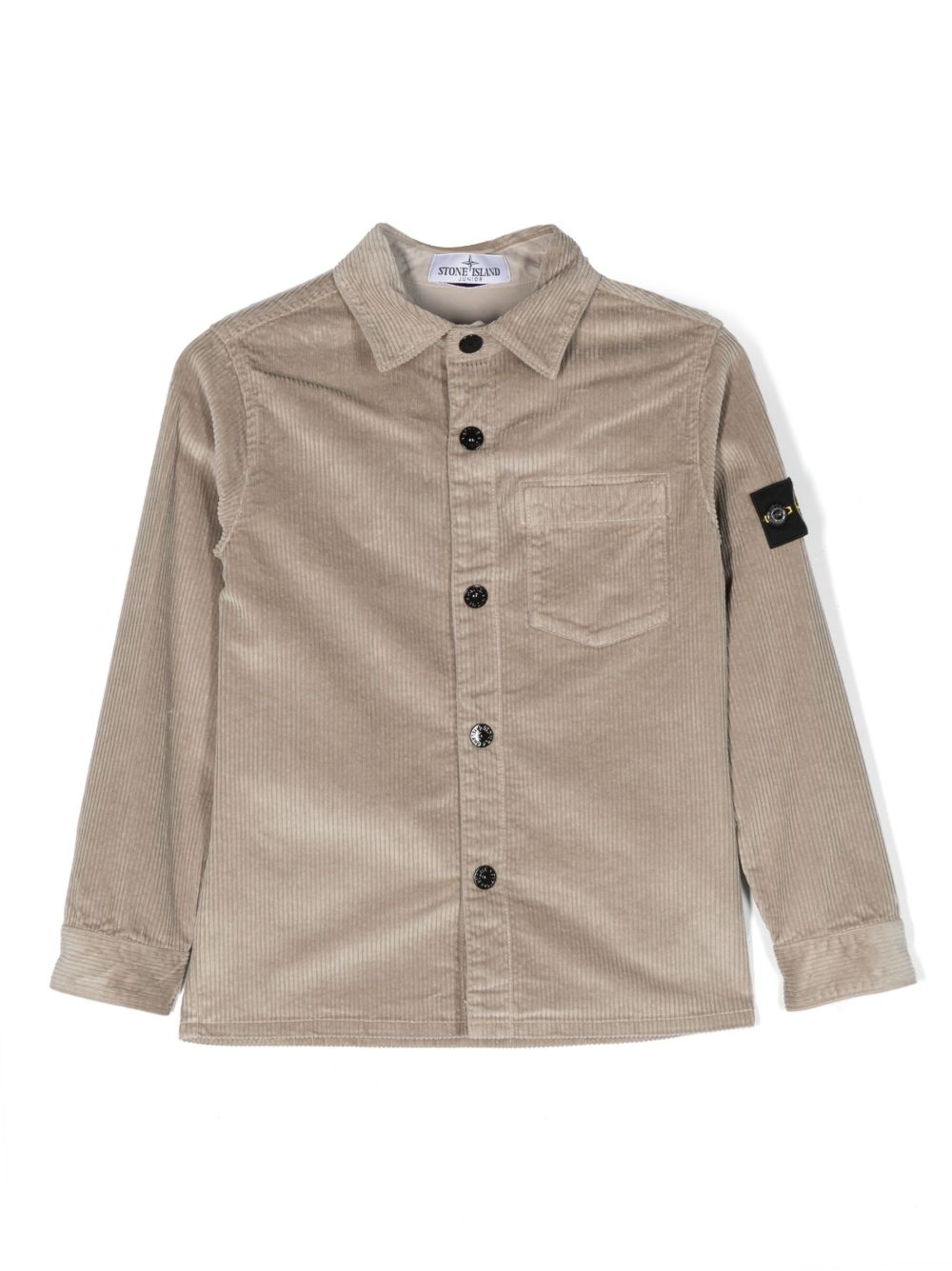 Stone Island Junior 灯芯绒长袖衬衫 - 灰色