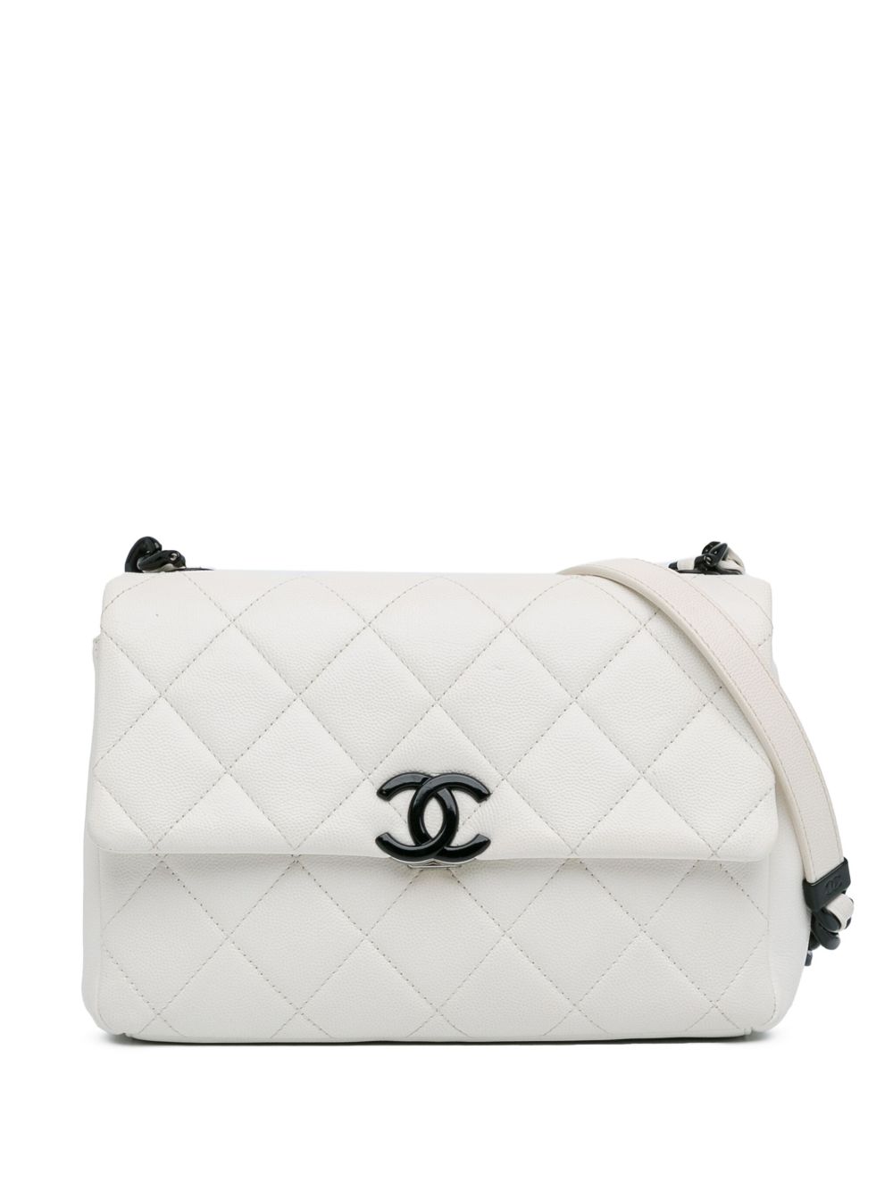 CHANEL Pre-Owned Quilted Caviar My Everything Flap 斜挎包（2020年典藏款） - 白色