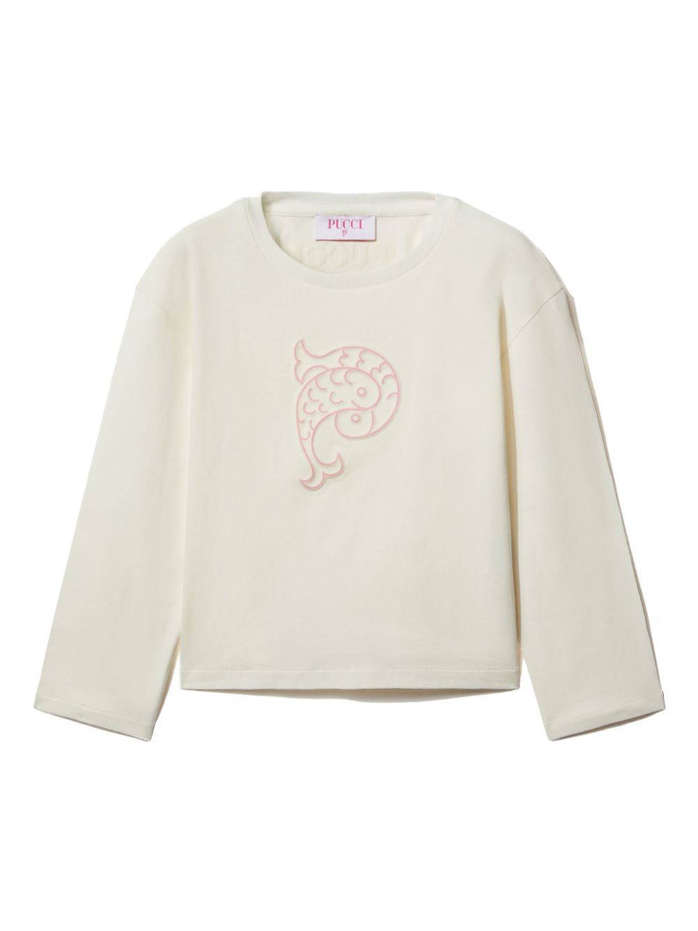 PUCCI Junior logo印花棉T恤 - 白色