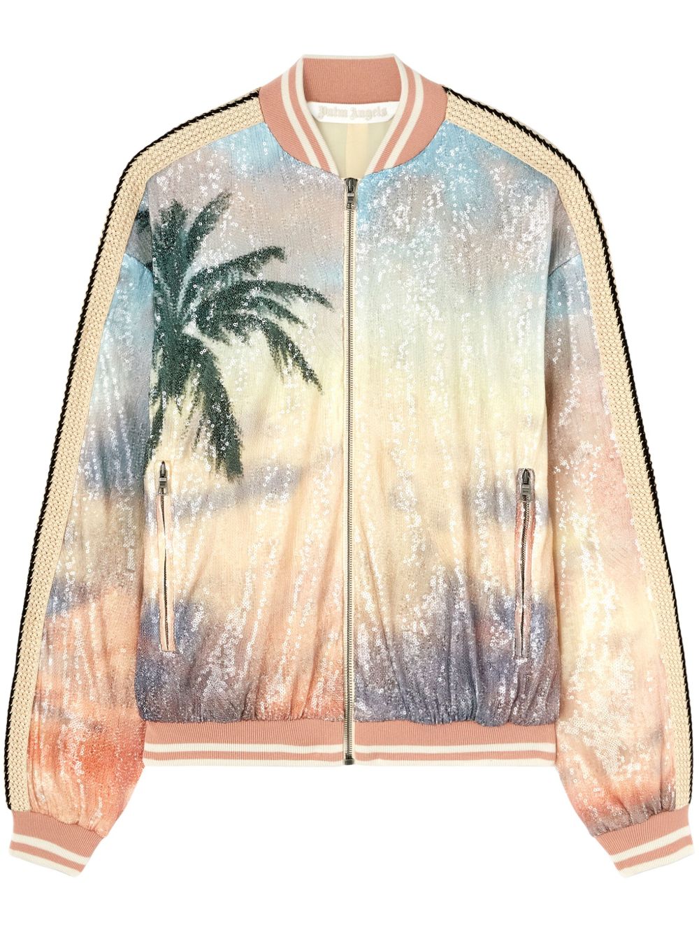 Palm Angels Sunrise Palm 飞行员夹克 - 蓝色
