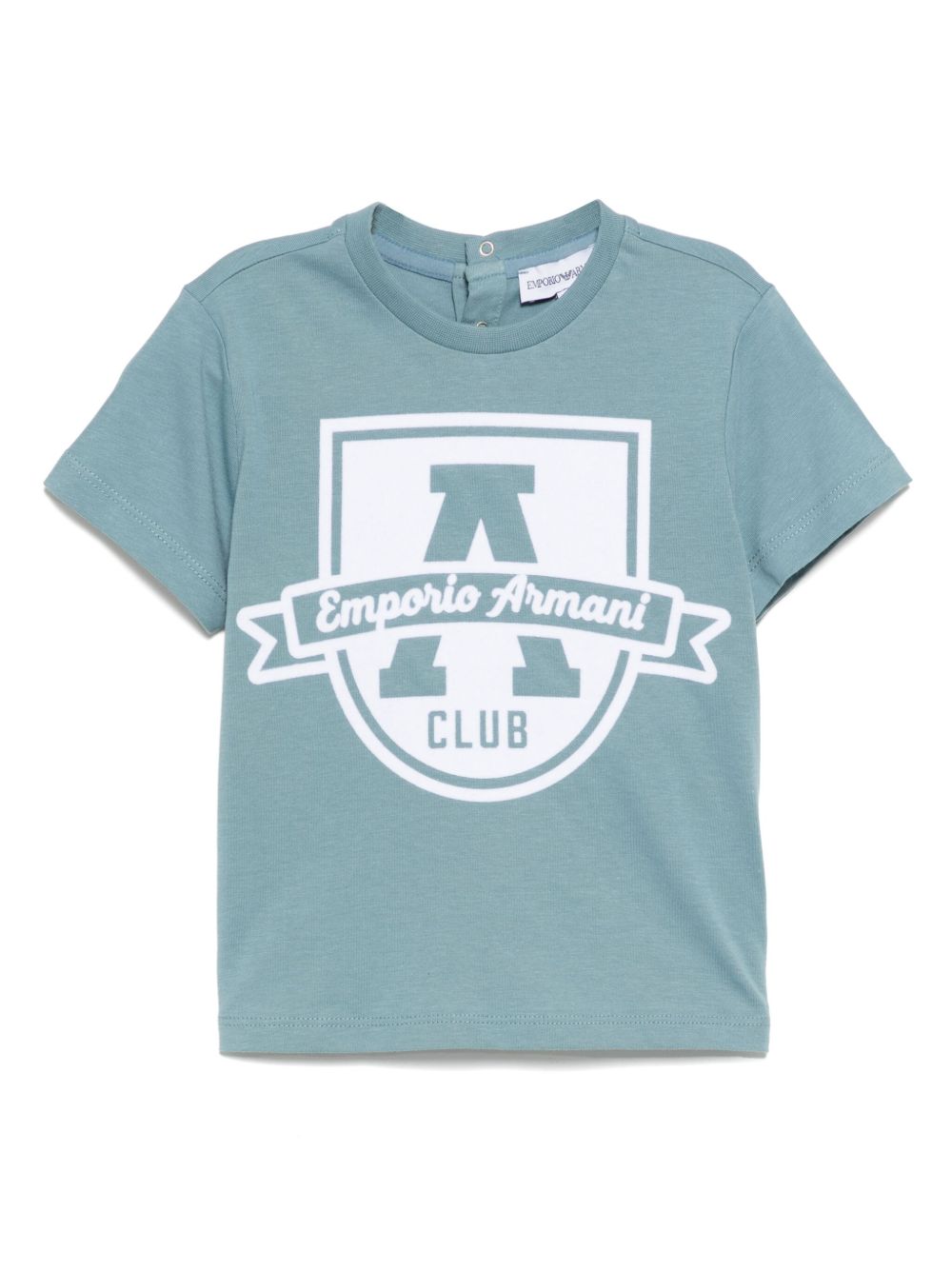 Emporio Armani Kids logo印花T恤 - 蓝色