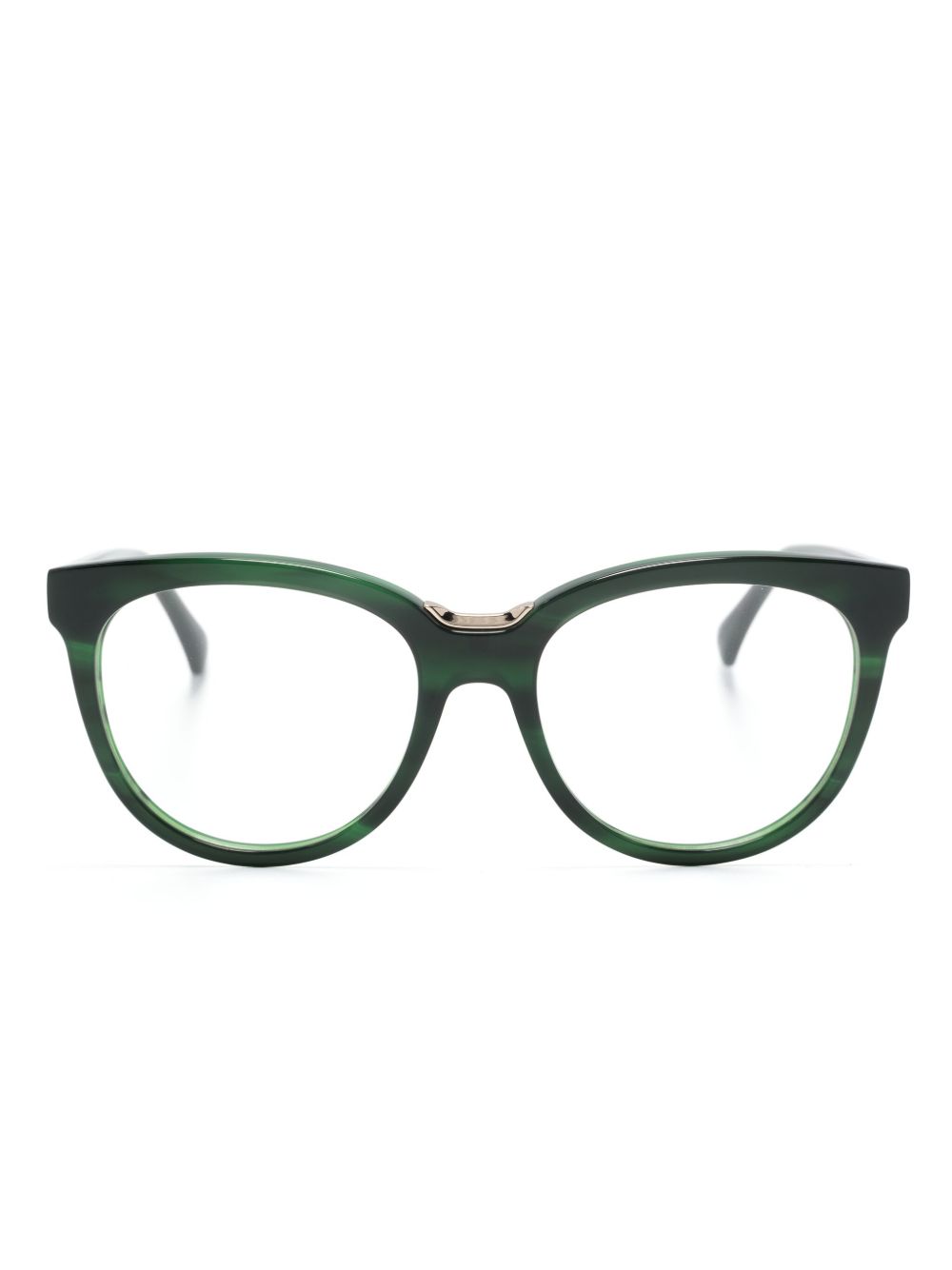 Max Mara Eyewear logo印花猫眼框眼镜 - 绿色