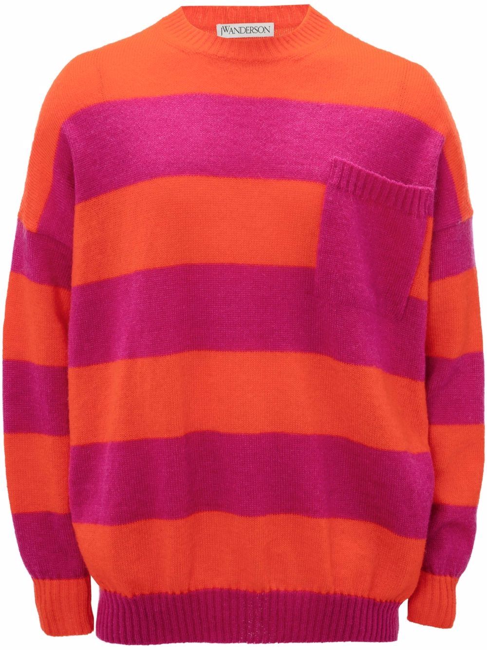 JW Anderson 横条纹毛衣 - 粉色