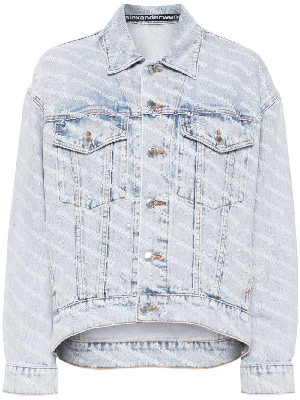 Alexander Wang logo牛仔夹克 - 蓝色