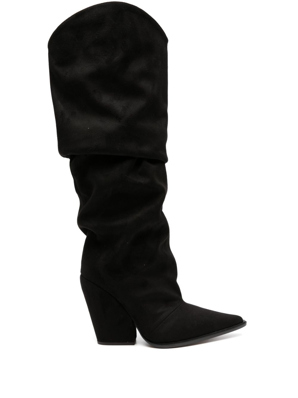 Alexandre Vauthier Avi 绒面皮高跟及膝靴 - 黑色
