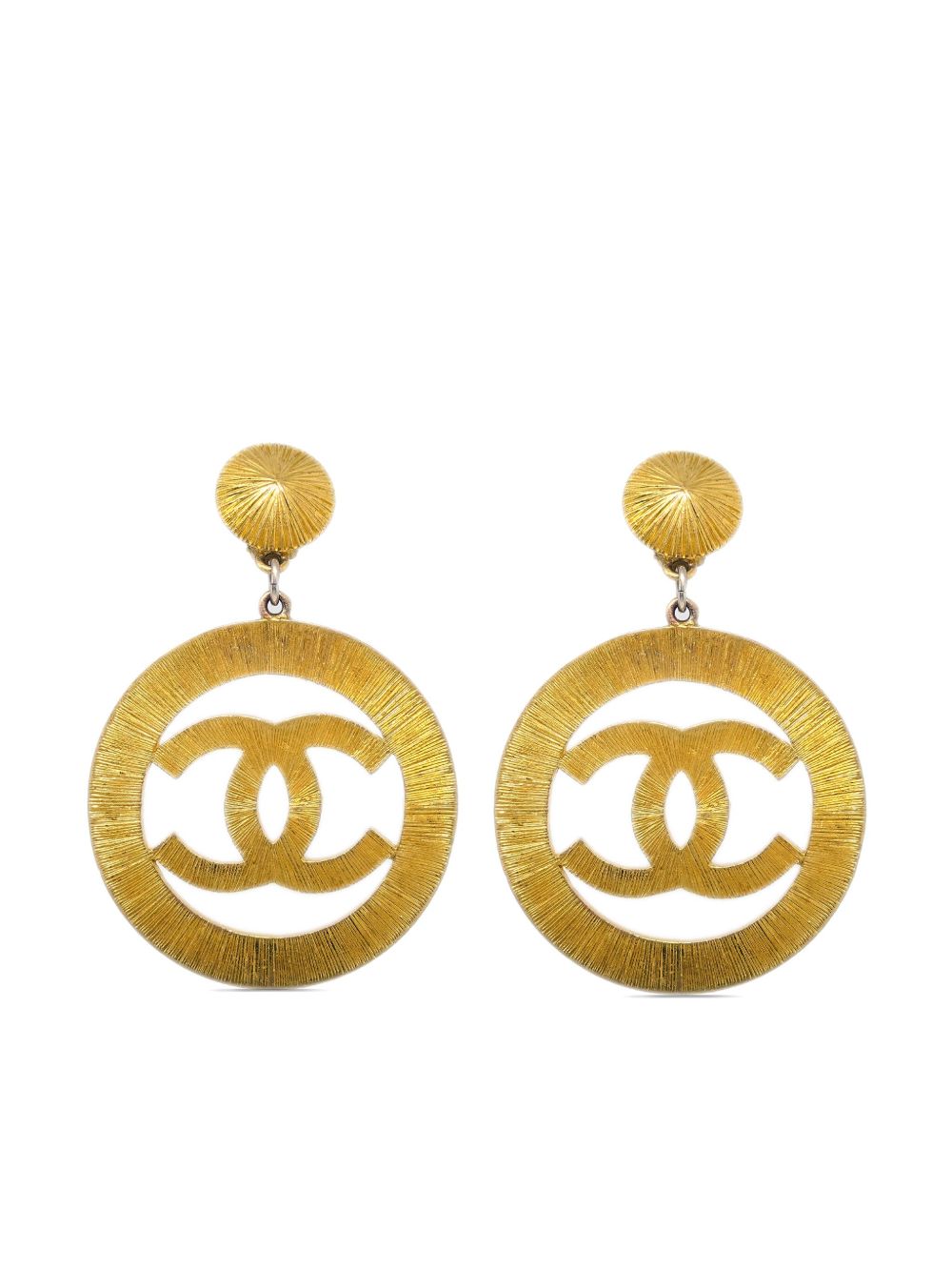 CHANEL Pre-Owned CC 吊饰夹扣式耳环（1993年典藏款） - 金色