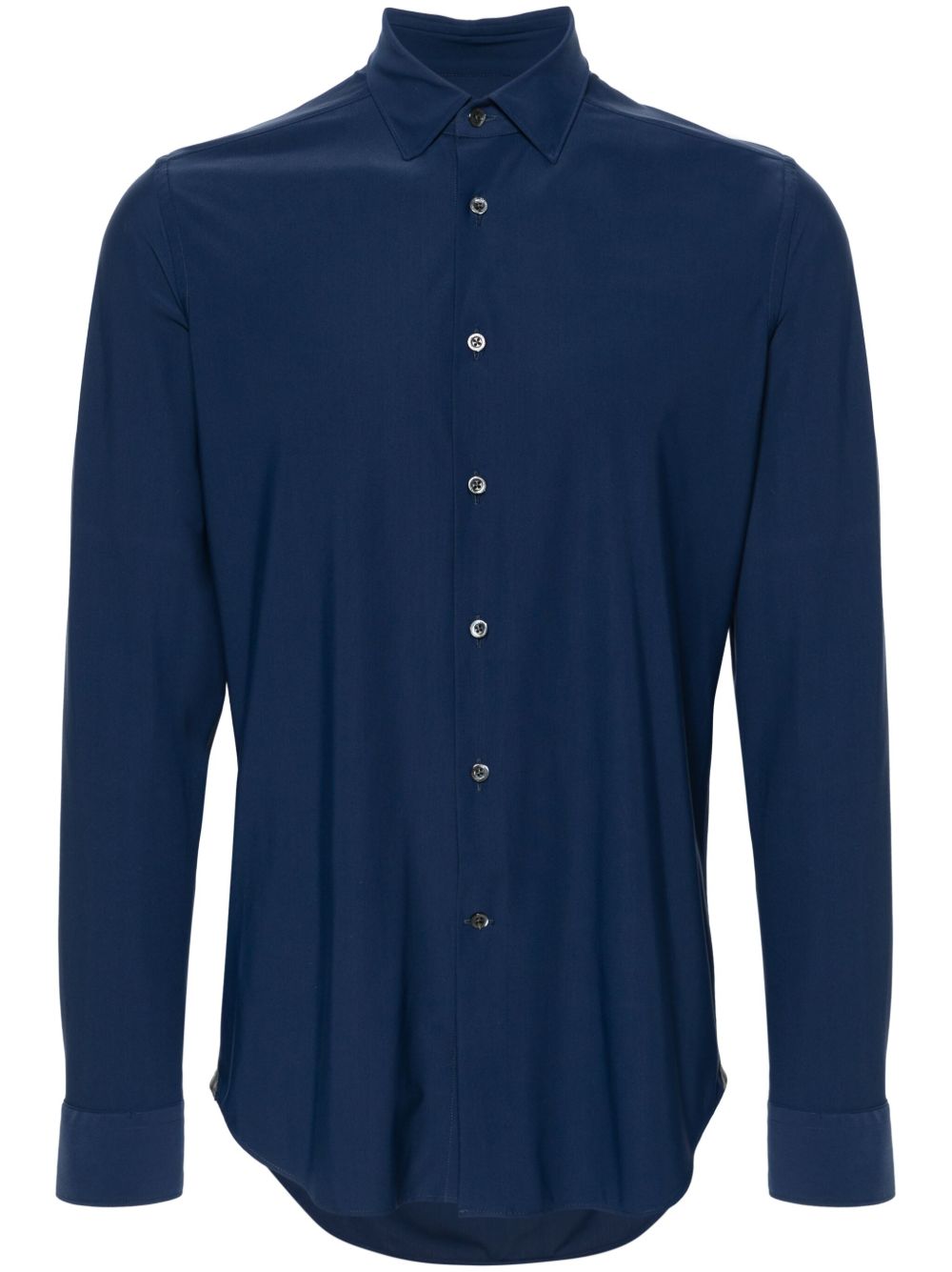 Corneliani 经典领排扣衬衫 - 蓝色