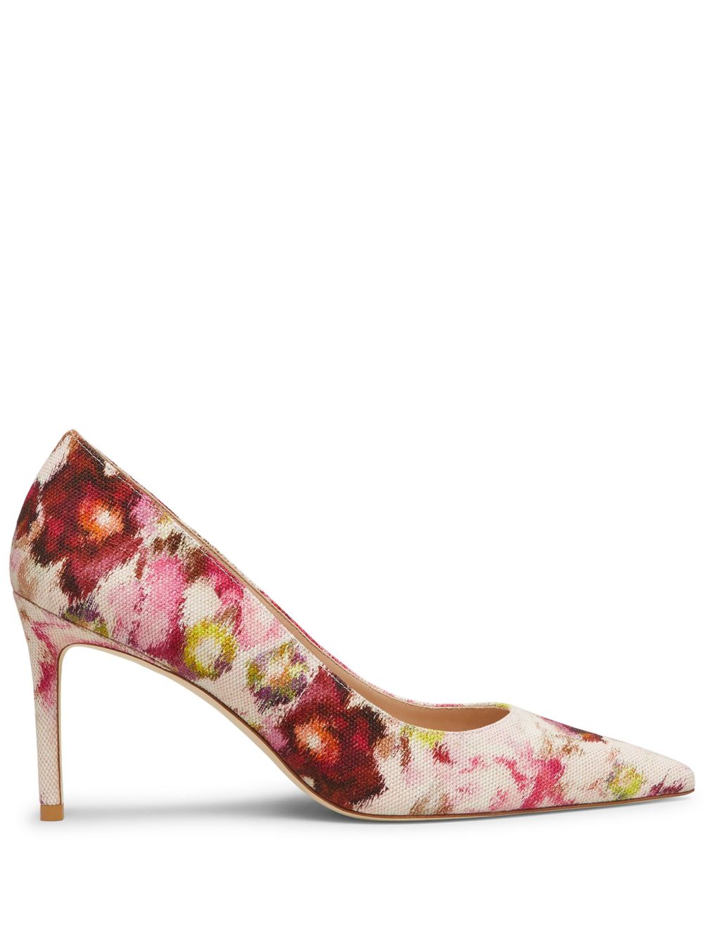 Stuart Weitzman Stuart 花卉印花高跟鞋（8.5厘米） - 中性色