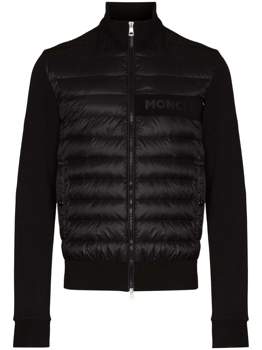 Moncler logo细节蓬松夹克 - 黑色