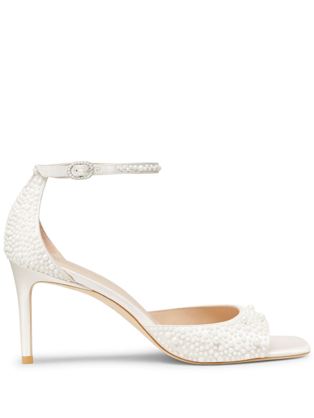 Stuart Weitzman Bliss Pearls 高跟凉鞋（7.5厘米） - 白色