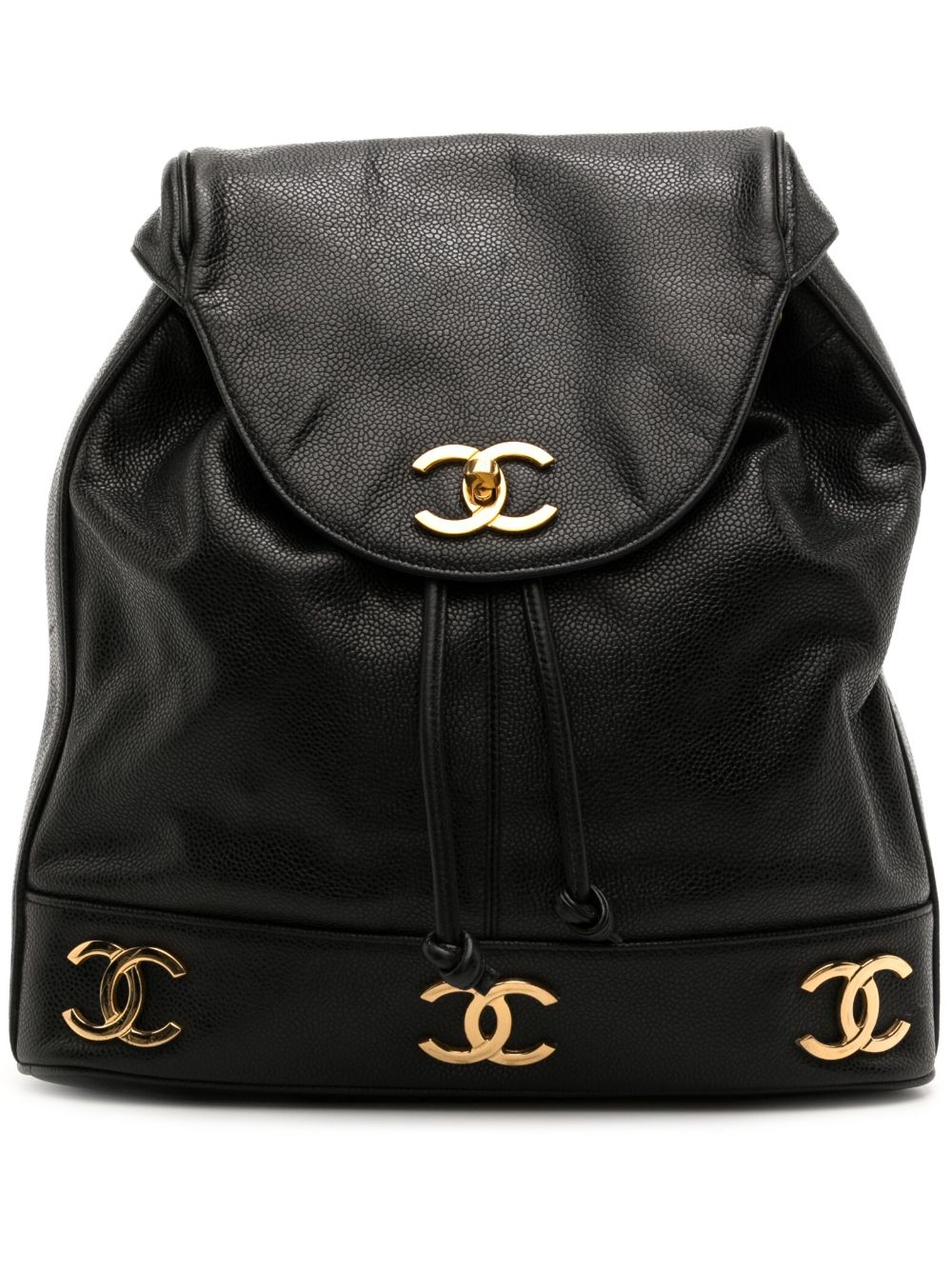 CHANEL Pre-Owned Triple CC 双肩包（1992年典藏款） - 黑色
