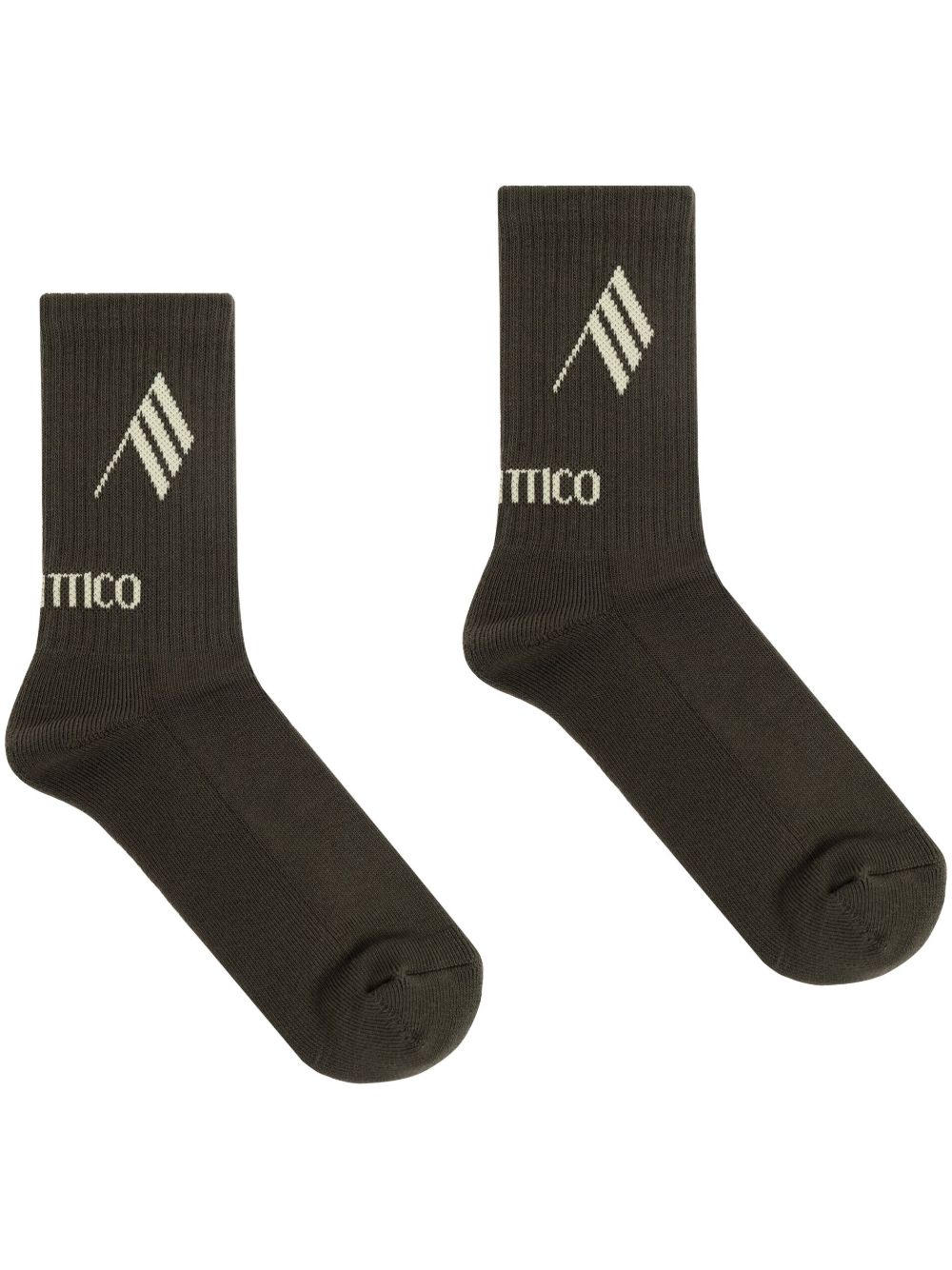 The Attico logo嵌花针织袜 - 绿色