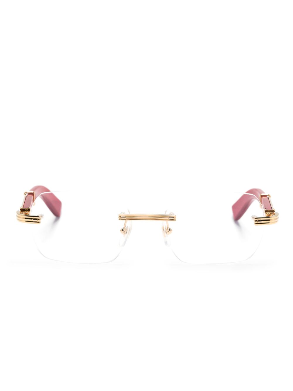 Cartier Eyewear 长方形镜框眼镜 - 红色