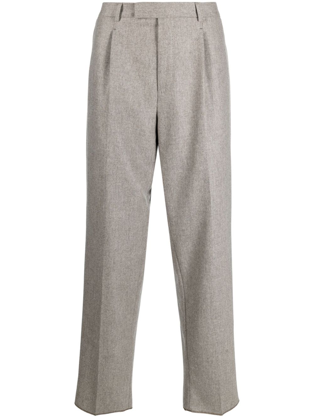 Zegna 压褶西裤 - 褐色