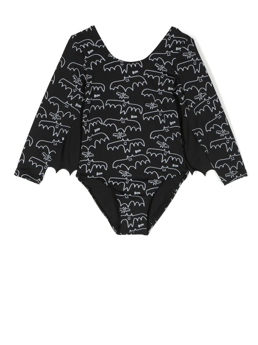 Stella McCartney Kids 蝙蝠印花连体衣 - 黑色