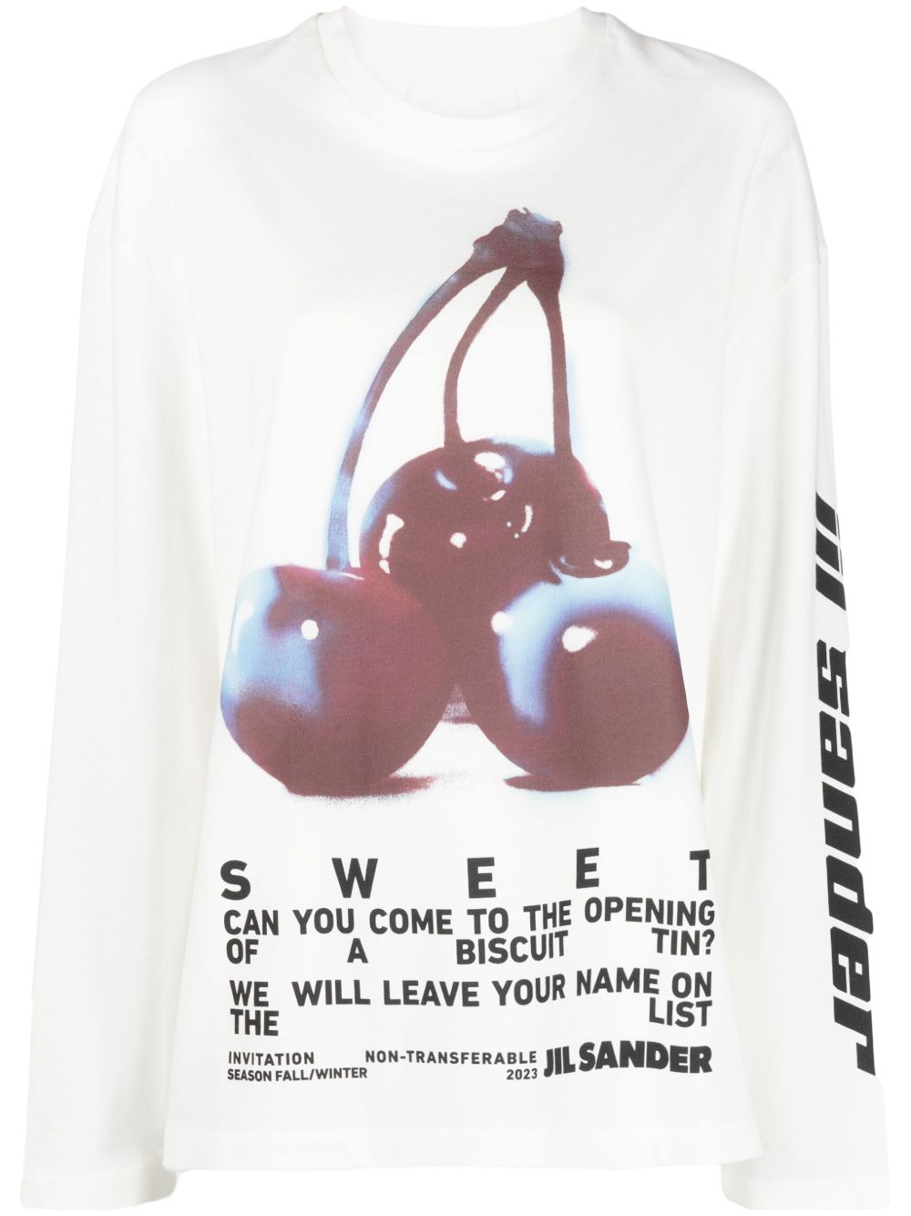 Jil Sander 图案印花长袖T恤 - 白色