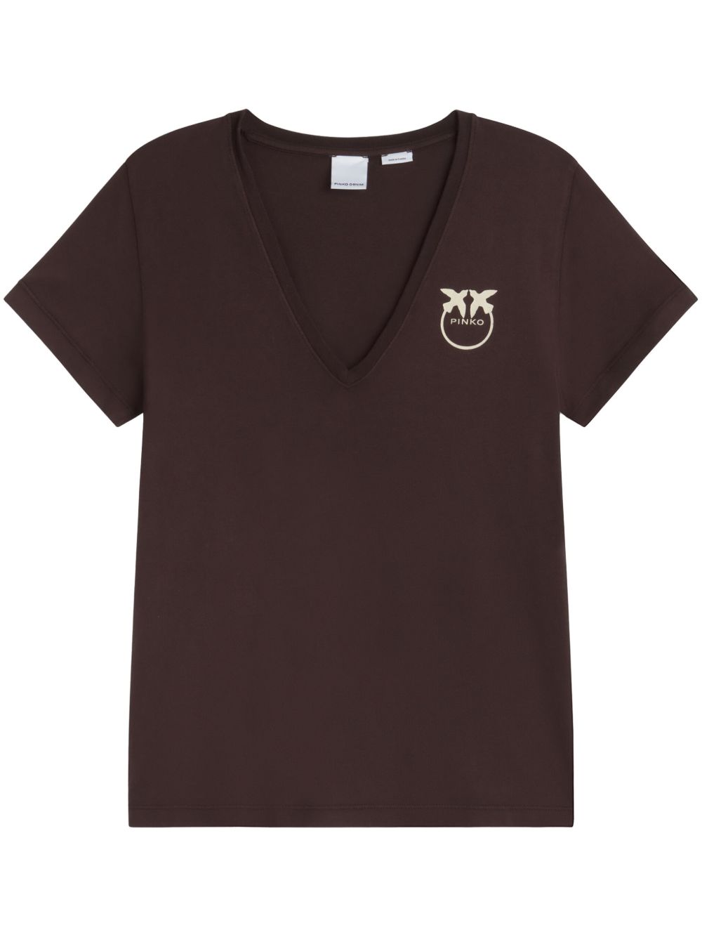 PINKO logo刺绣T恤 - 褐色