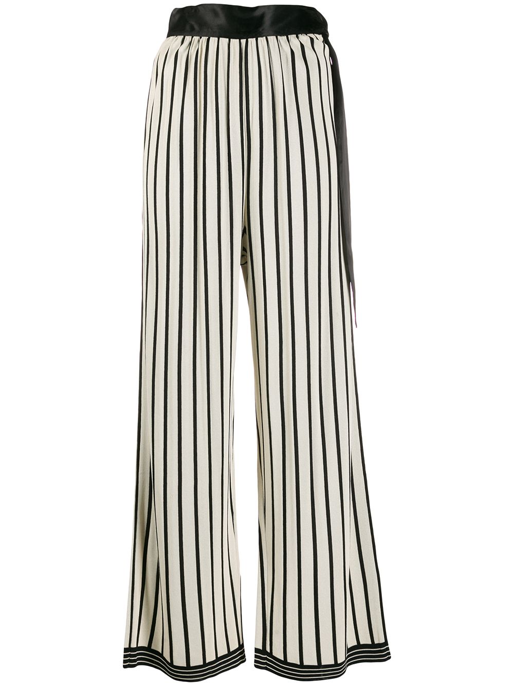 Jean Paul Gaultier Pre-Owned 条纹阔腿裤 - 黑色