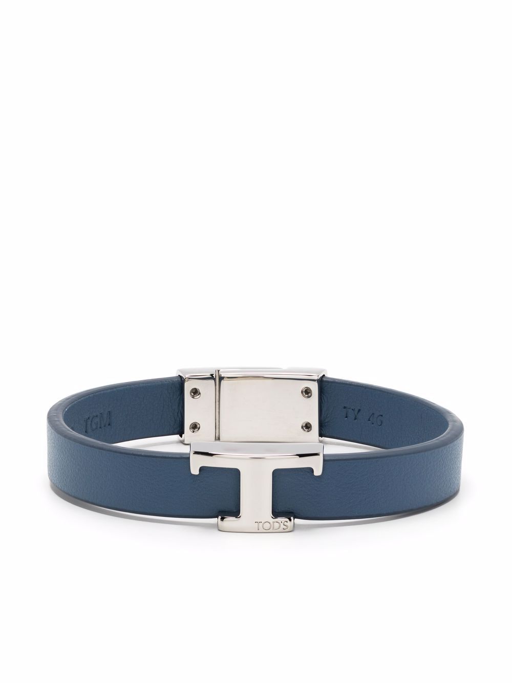 Tod's 托德斯 logo标牌皮质手环 - 蓝色