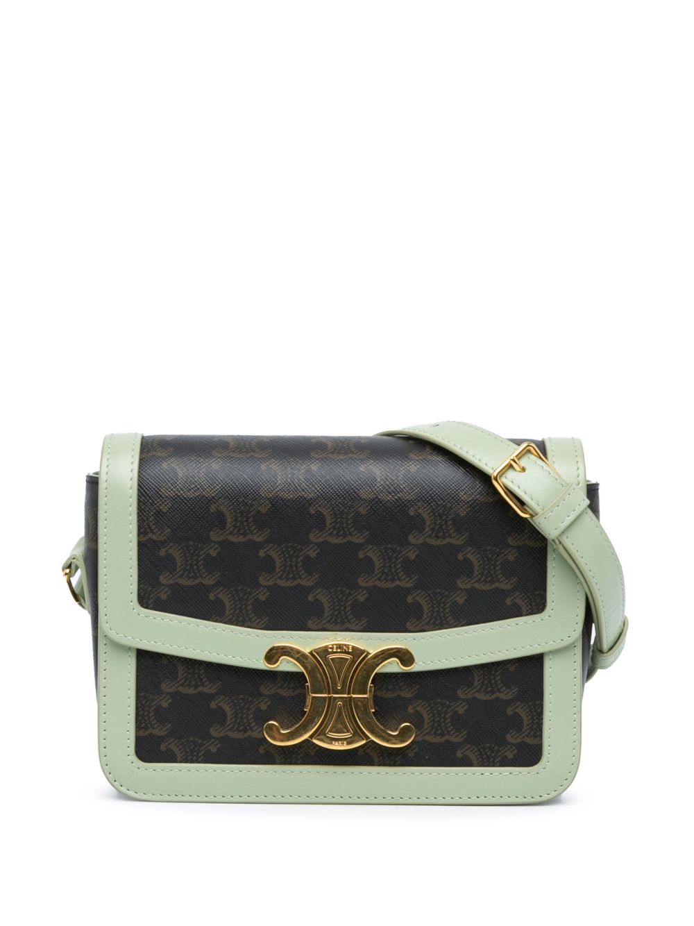 Céline Pre-Owned Teen Triomphe 涂层帆布斜挎包（2020年典藏款） - 绿色