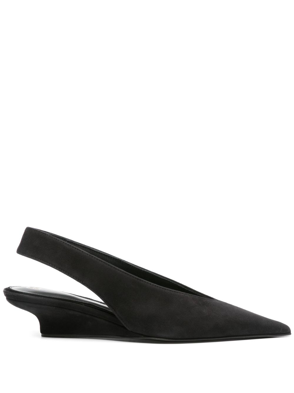 TOTEME The Suede Wedge-Heel 裹踝低跟鞋（4厘米） - 黑色
