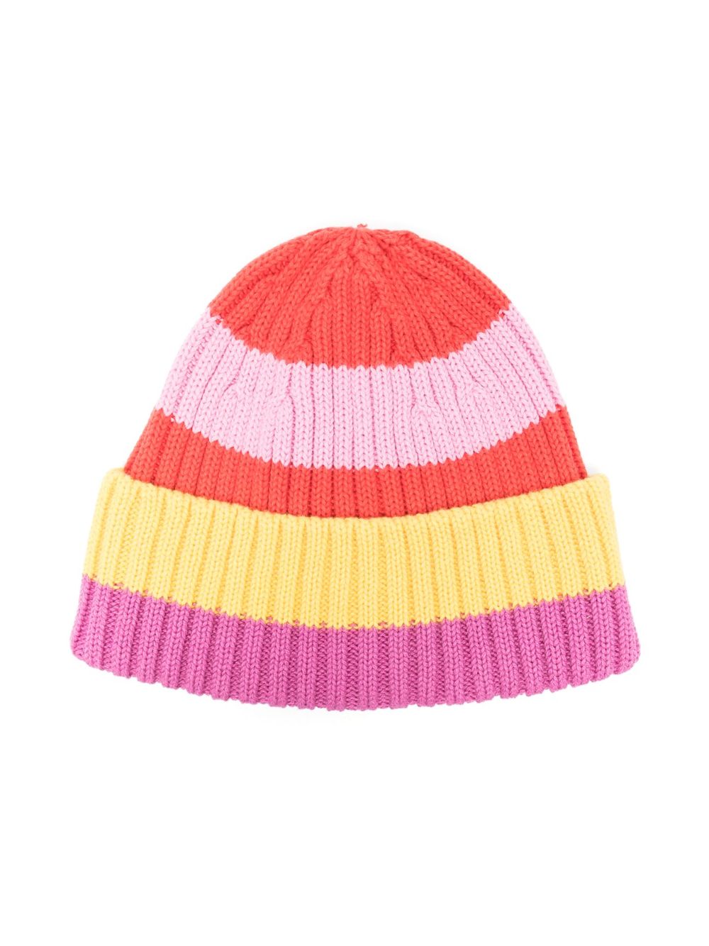 Stella McCartney Kids 条纹针织套头帽 - 粉色