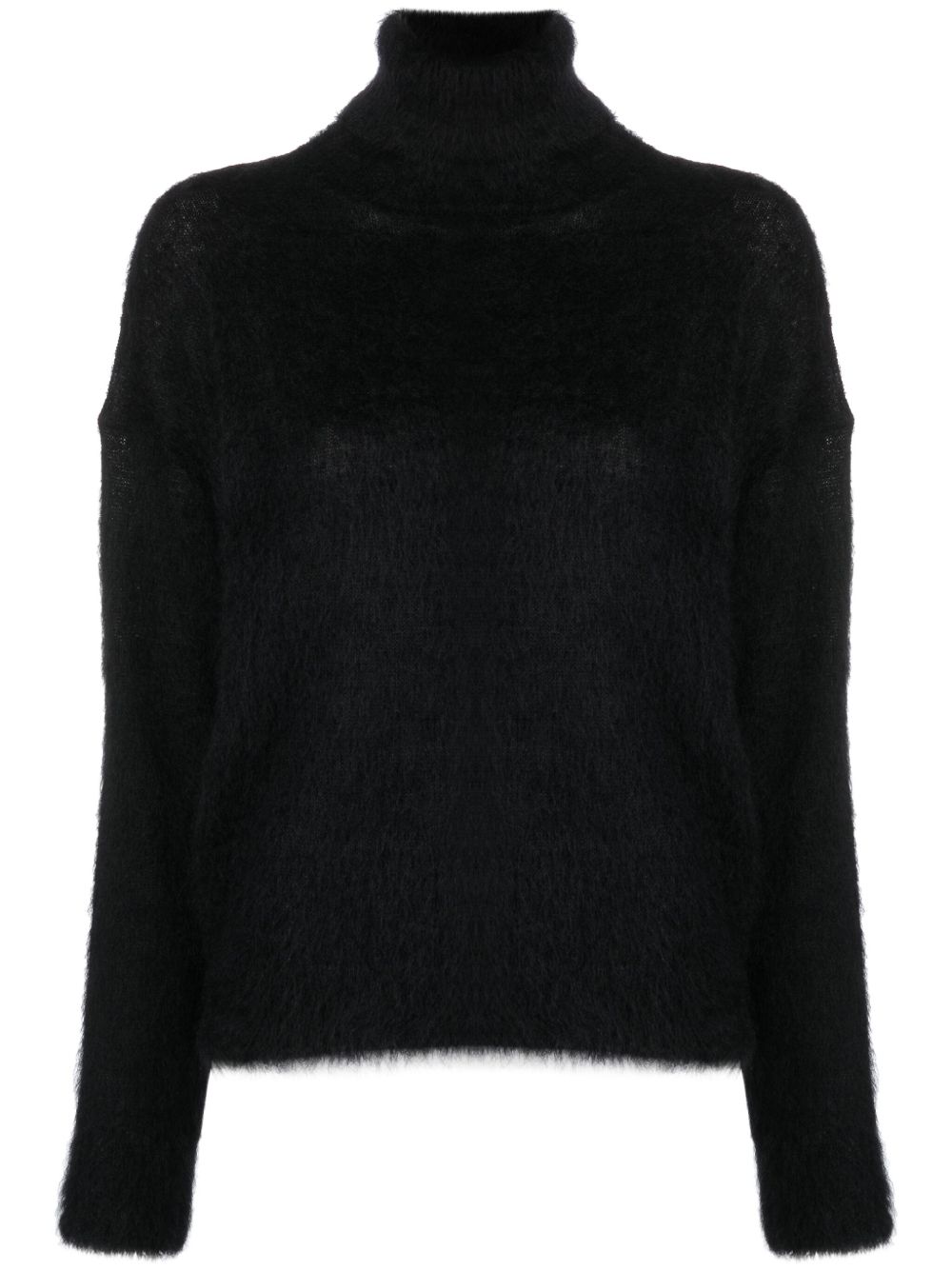 Saint Laurent 拉绒针织高领毛衣 - 黑色