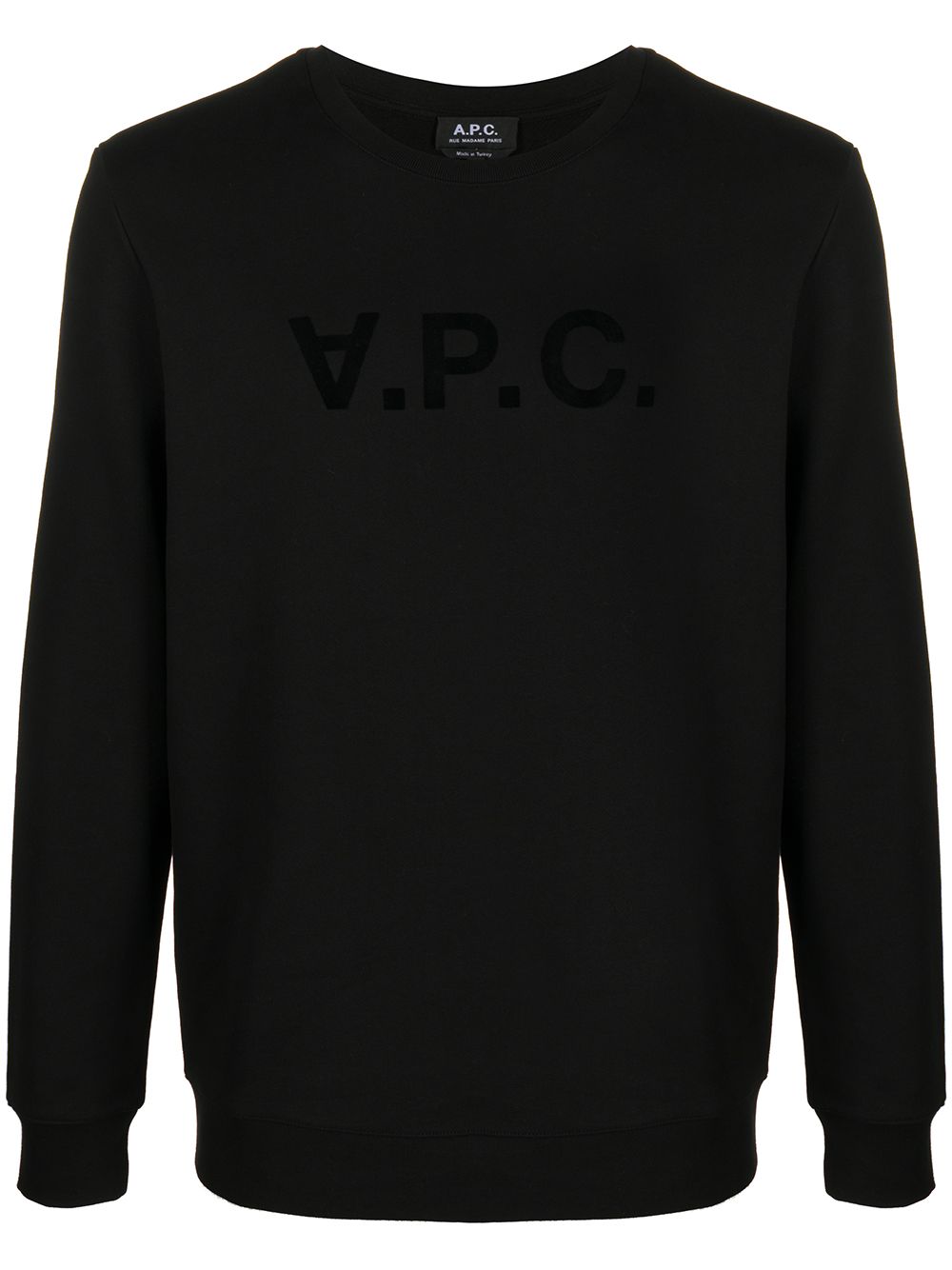 A.P.C. logo印花圆领套头衫 - 黑色