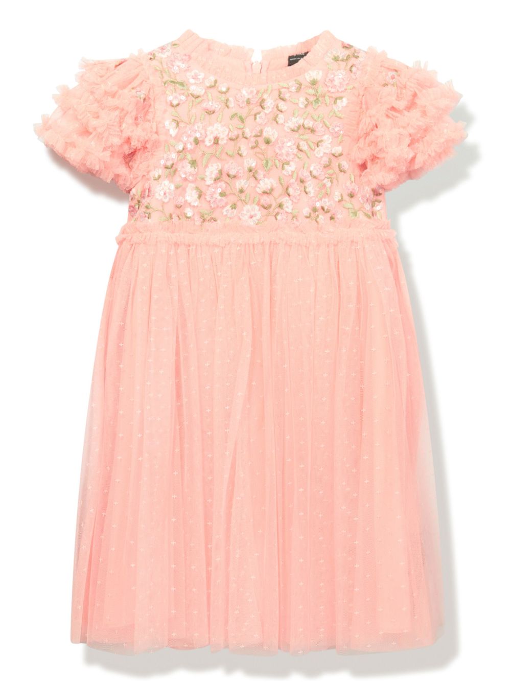 NEEDLE & THREAD KIDS Posy 刺绣中长连衣裙 - 粉色