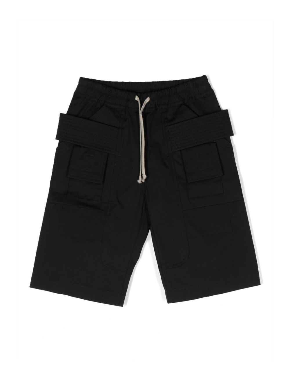 Rick Owens Kids 抽绳裤腰短裤 - 黑色