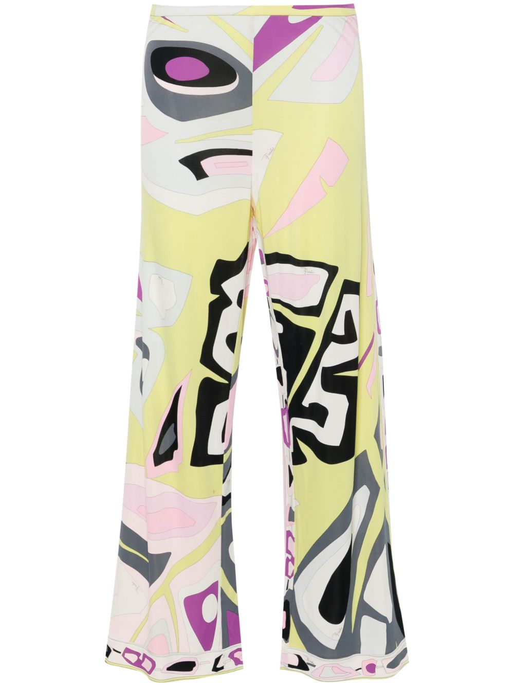 PUCCI Pre-Owned 图案印花阔腿裤 - 黄色