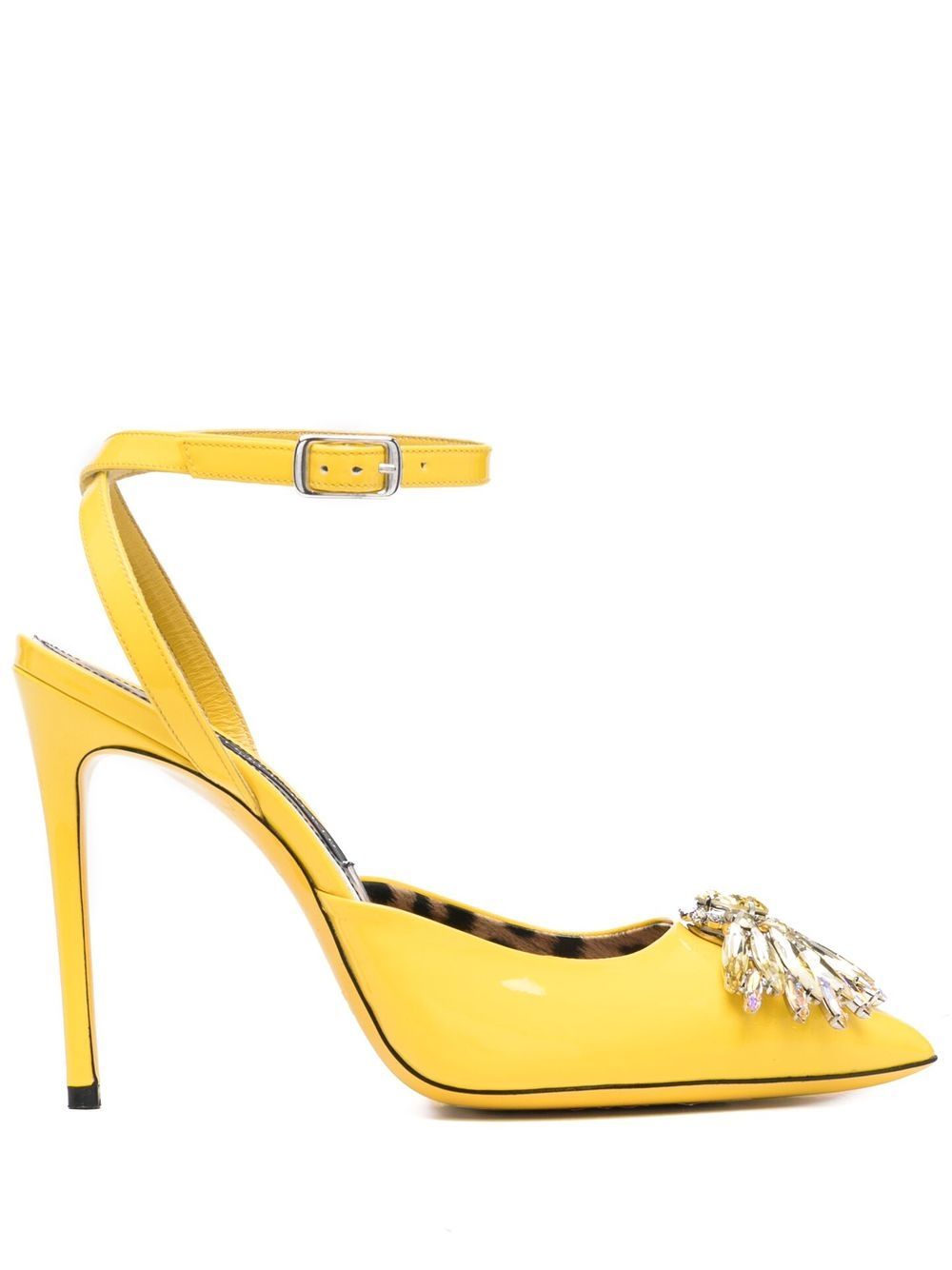 Philipp Plein vernice 晶饰高跟鞋 - 黄色