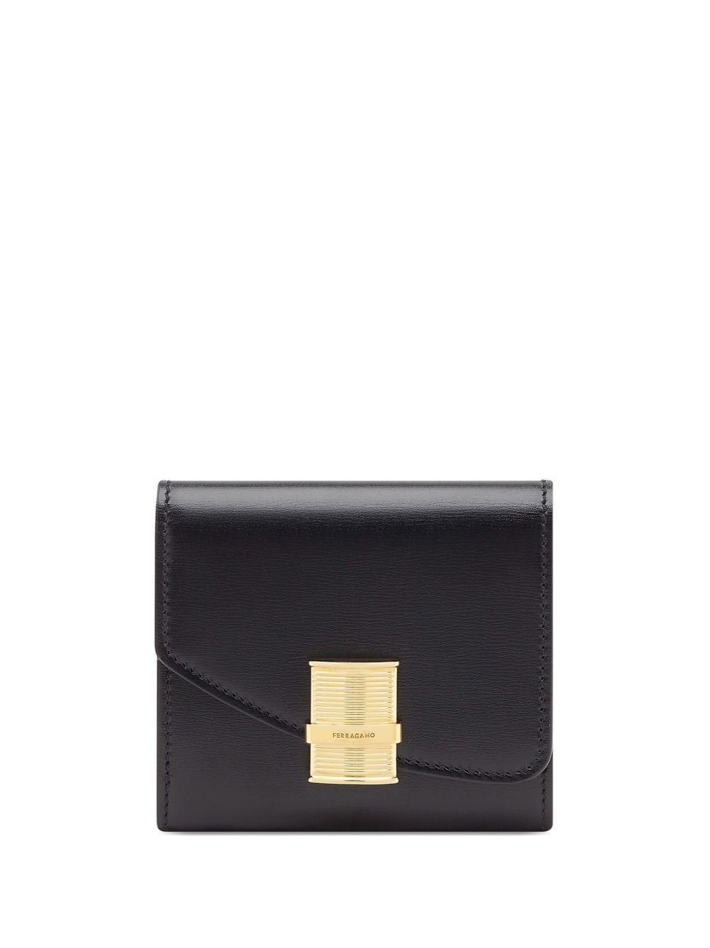Ferragamo Fiamma 皮质钱包 - 黑色