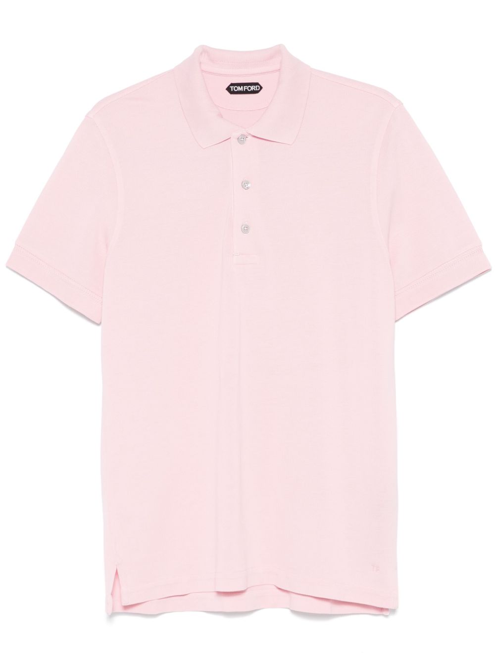 TOM FORD 珠地布编织polo衫 - 粉色