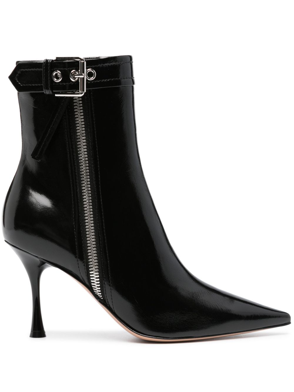 Gianvito Rossi 皮质高跟及踝靴 - 黑色