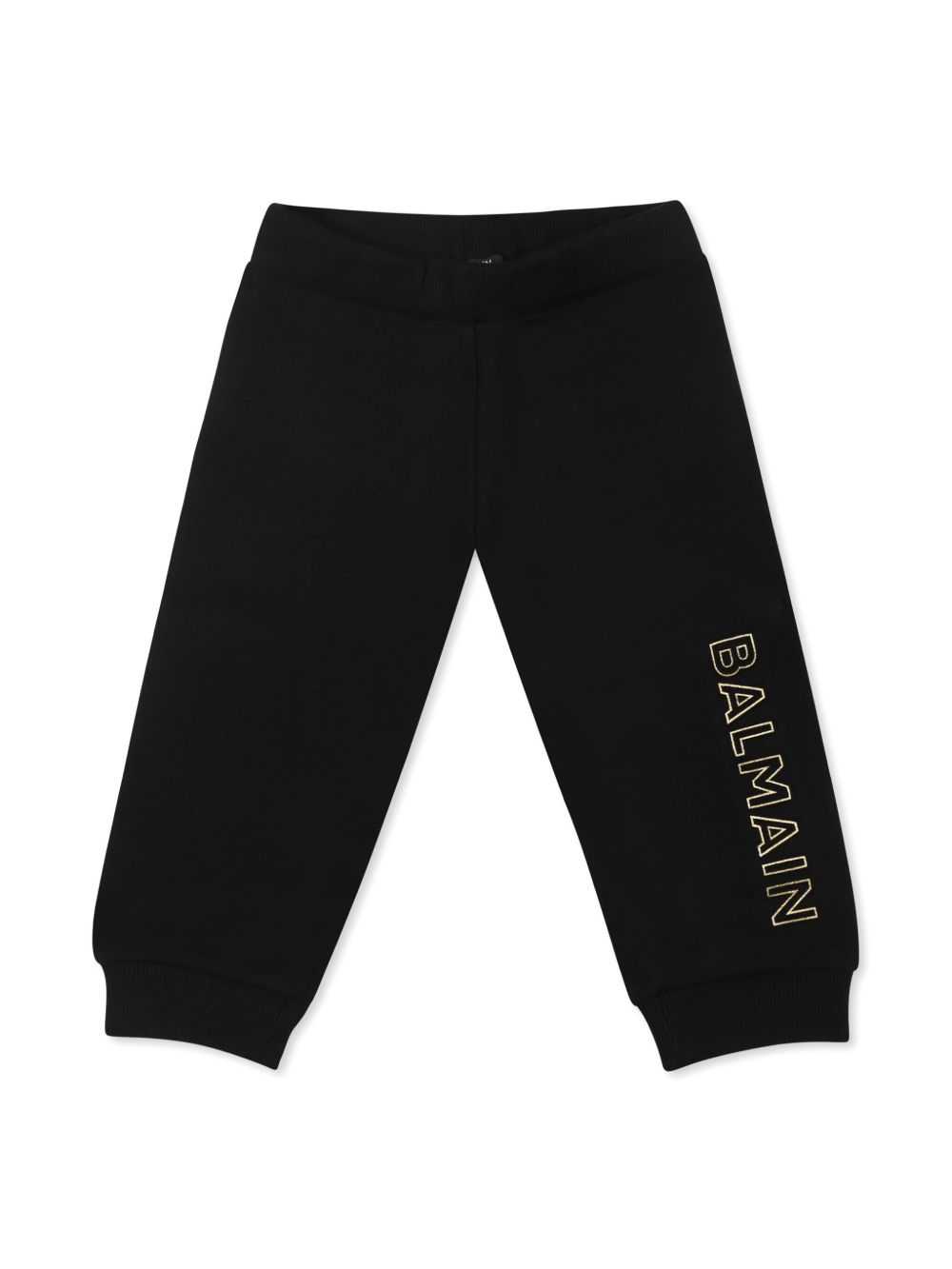 Balmain Kids logo印花棉运动裤 - 黑色