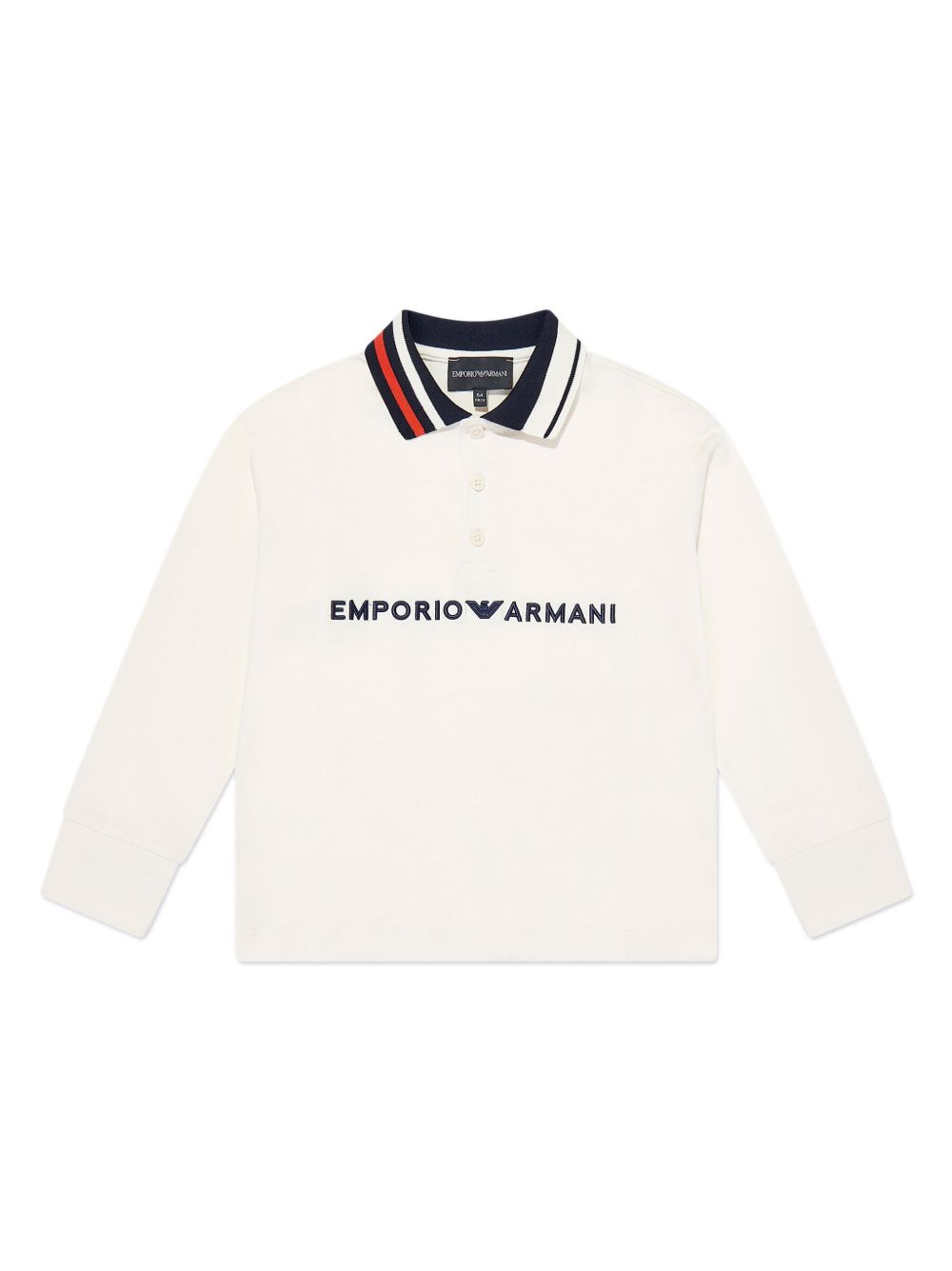 Emporio Armani Kids logo刺绣polo衫 - 白色
