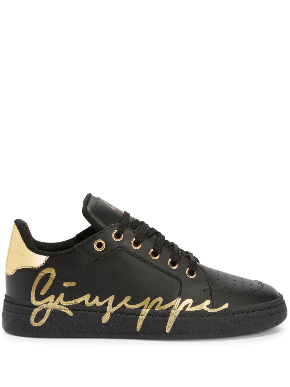 Giuseppe Zanotti Gz94 logo印花皮质运动鞋 - 黑色