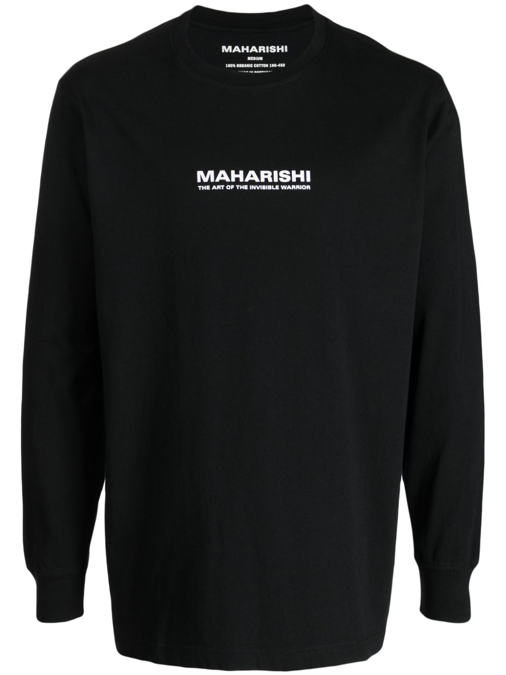 Maharishi logo印花棉T恤 - 黑色