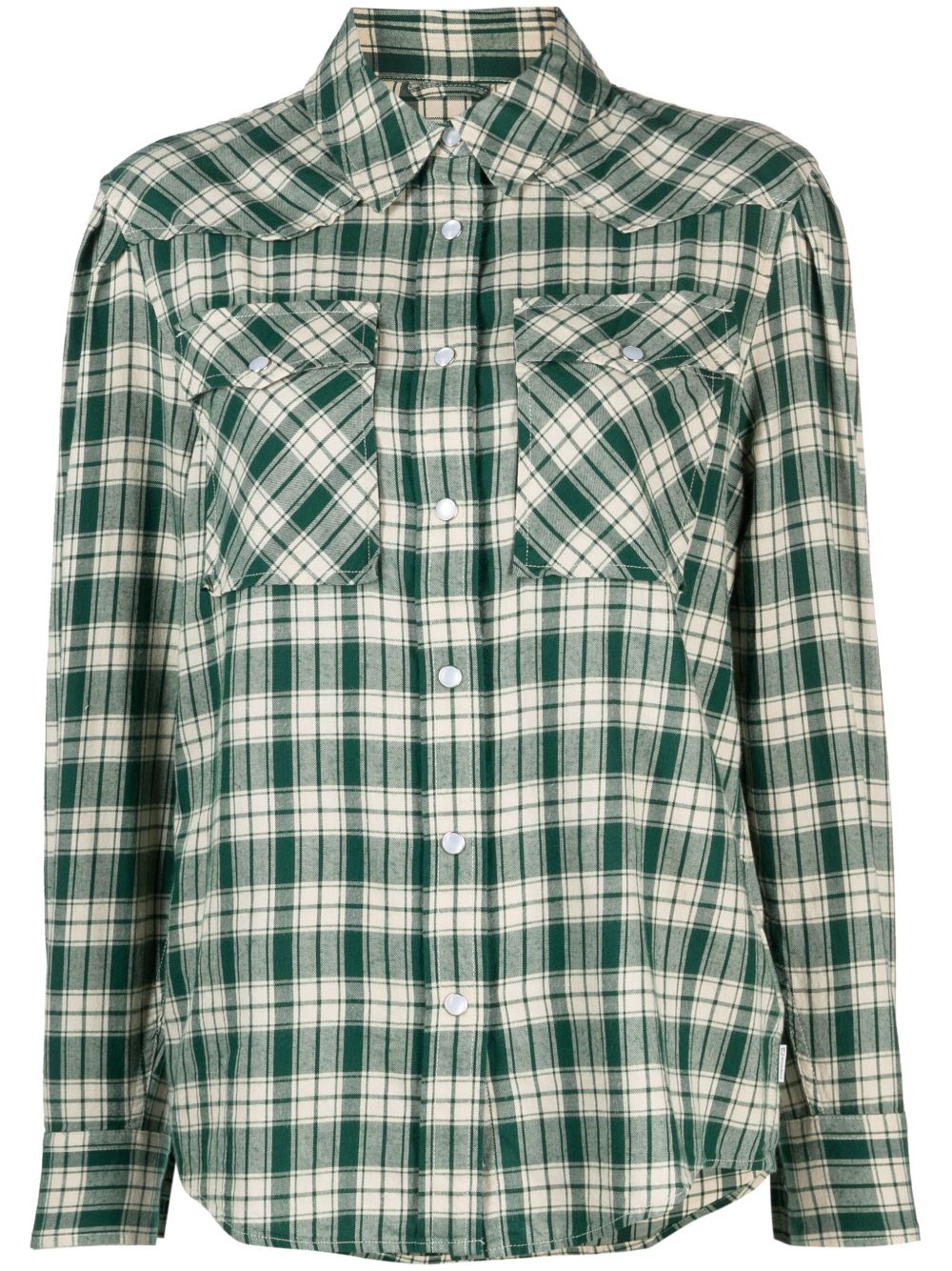 Woolrich 格纹棉法兰绒衬衫 - 绿色