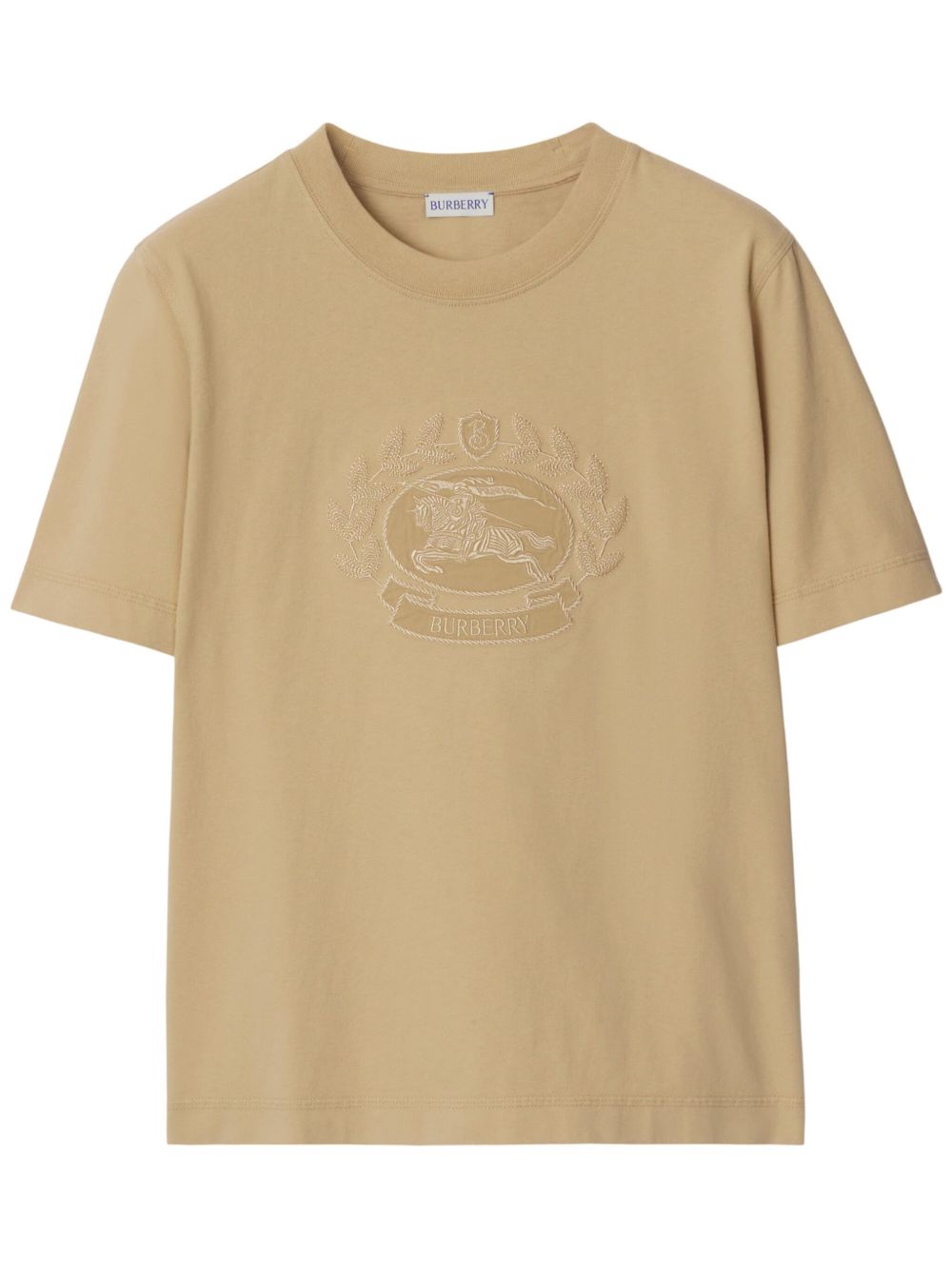 Burberry logo刺绣棉T恤 - 中性色