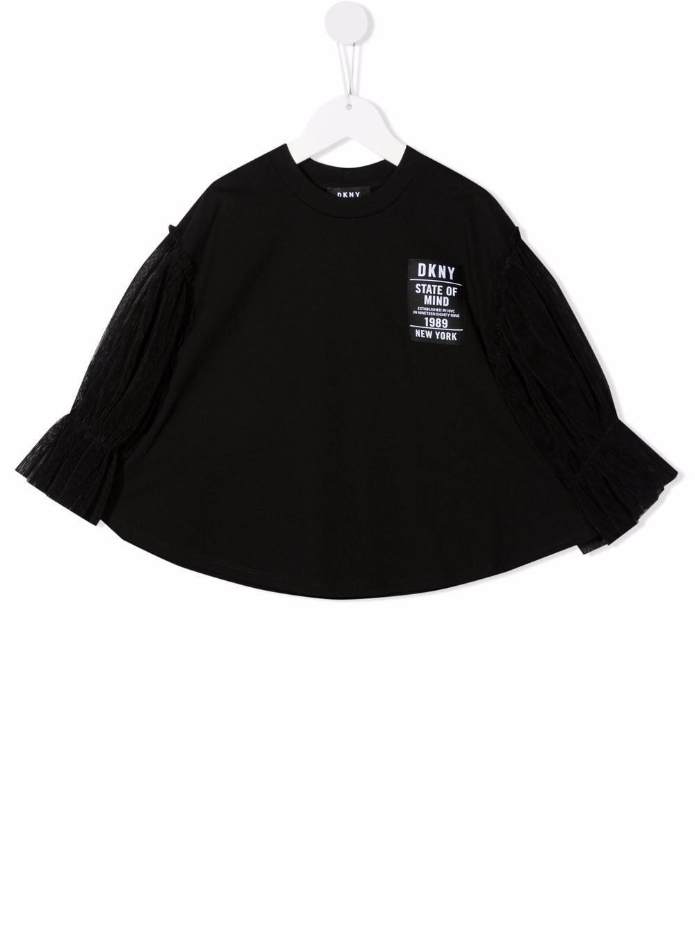 Dkny Kids 薄纱衣袖毛衣 - 黑色