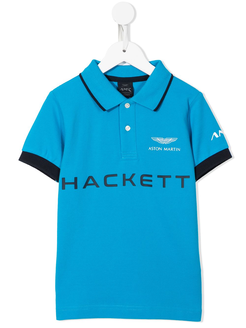 Hackett Kids logo印花polo衫 - 蓝色